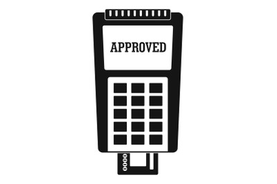 Approved credit card payment icon, simple style