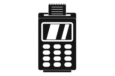 Terminal for cashless payment icon, simple style