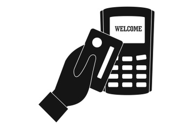 Pay by credit card icon, simple style