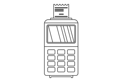 Credit card pay device icon, outline style