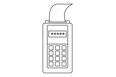 Payment terminal icon, outline style