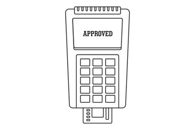 Approved credit card payment icon, outline style