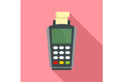 Pay by terminal money icon, flat style