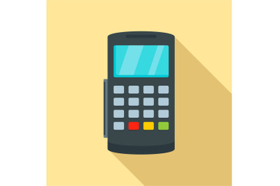 Payment digital bank terminal icon, flat style