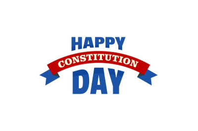 Happy constitution day logo icon, flat style