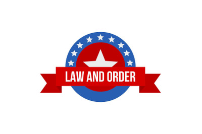Stars law constitution day logo icon, flat style