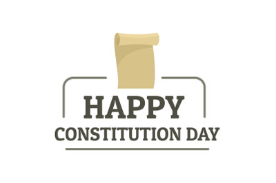 Paper constitution day logo icon, flat style