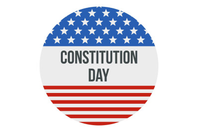 American flag constitution day logo icon, flat style