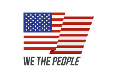 Usa we the people logo icon, flat style