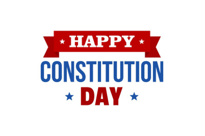 Constitution day badge logo icon, flat style