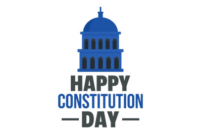 Happy american constitution day logo icon, flat style