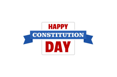 Constitution day logo icon, flat style