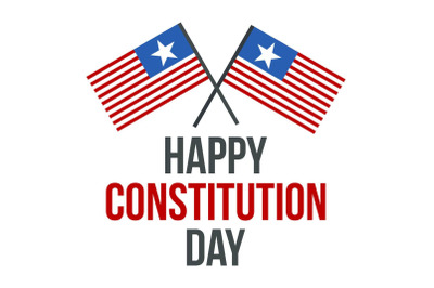 American flag constitution day logo icon, flat style