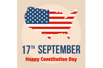 Happy constitution usa day background, flat style