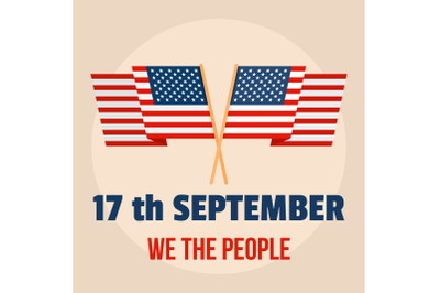 Constitution american day people background, flat style