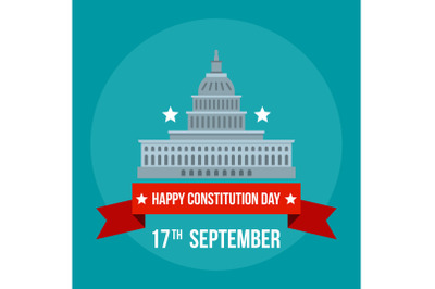 White house constitution day background, flat style