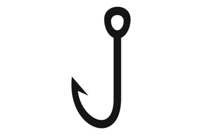 Fish hook icon, simple style