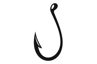 Type of fish hook icon, simple style