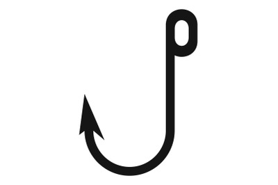 Big fish hook icon, simple style