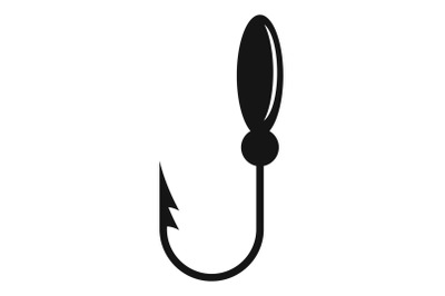 Small fish hook icon, simple style