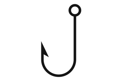 Fishing hook icon, simple style