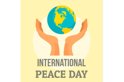 Earth international peace day background, flat style