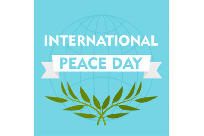 International peace day blue background, flat style