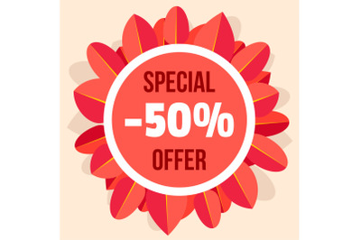 Special offer autumn sale background, flat style