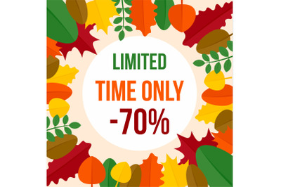 Promotion autumn limited time sale background, flat style