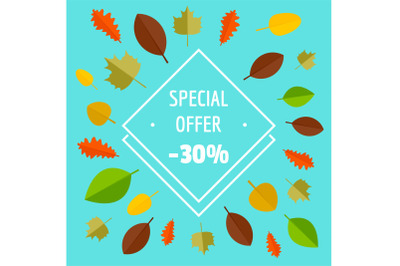 Special offer autumn sale limited background, flat style