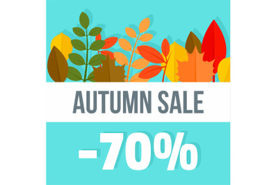 Big autumn final sale background, flat style