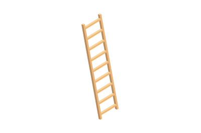 Wood ladder home farm icon, isometric style