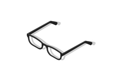 Business transparent people glasses icon, isometric style