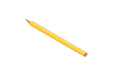 Yellow pencil for drawing icon, isometric style