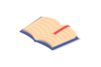Open first school book icon, isometric style