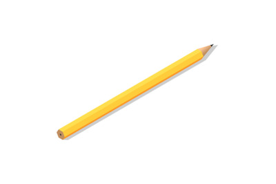 School yellow kid pen icon, isometric style