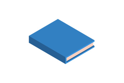 Blue school new book icon, isometric style