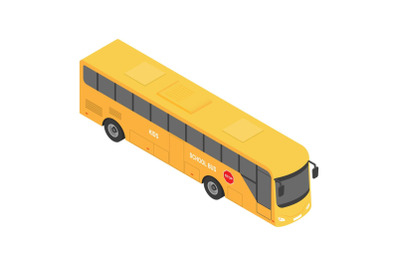 Europe school bus icon, isometric style