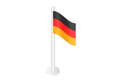 White desktop german flag icon, isometric style