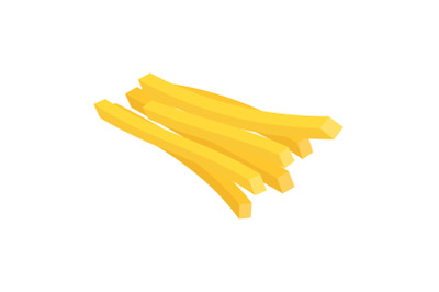 Fresh fried potato food icon, isometric style