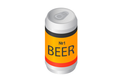 Number one beer can icon, isometric style