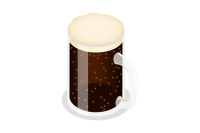 Mug of brown beer icon, isometric style