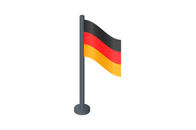 Black desktop german flag icon, isometric style