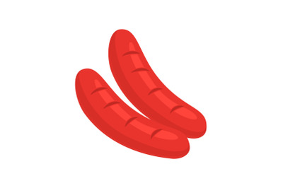 Fresh meat two sausages icon, isometric style