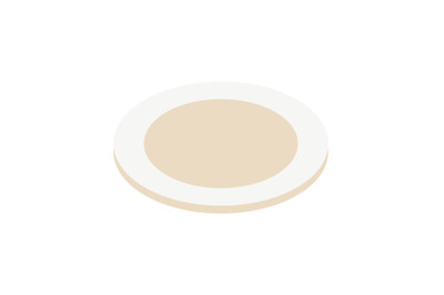 Clean plate from kitchen icon, isometric style