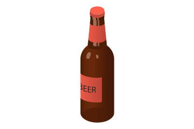 Bottle of beer icon, isometric style