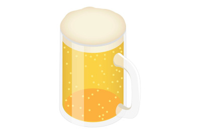 Beer mug icon, isometric style