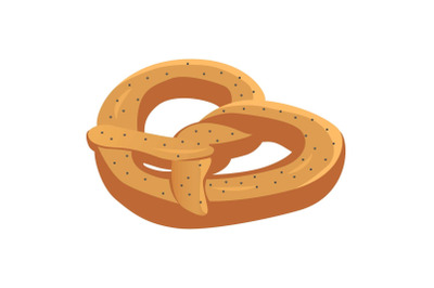 Pretzel icon, isometric style