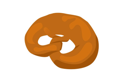 Pretzel bakery icon, isometric style