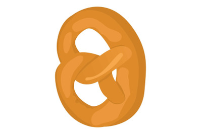 Salt pretzel icon, isometric style